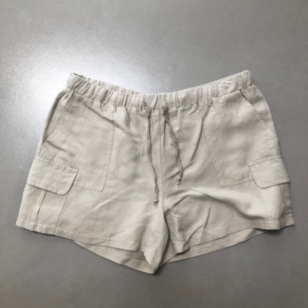 OVI Taupe Linen Cargo Shorts - NWOT